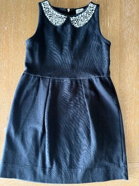 Crewcuts Girls Black Dress with Rhinestone Peter Pan Collar